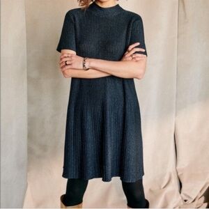 Sezane Eleanor Dress Bleu Lurex